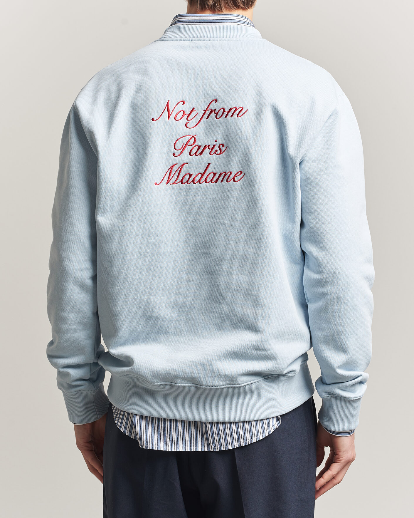 Herr | Tröjor | Drôle de Monsieur | Slogan Cursive Sweatshirt Light Blue