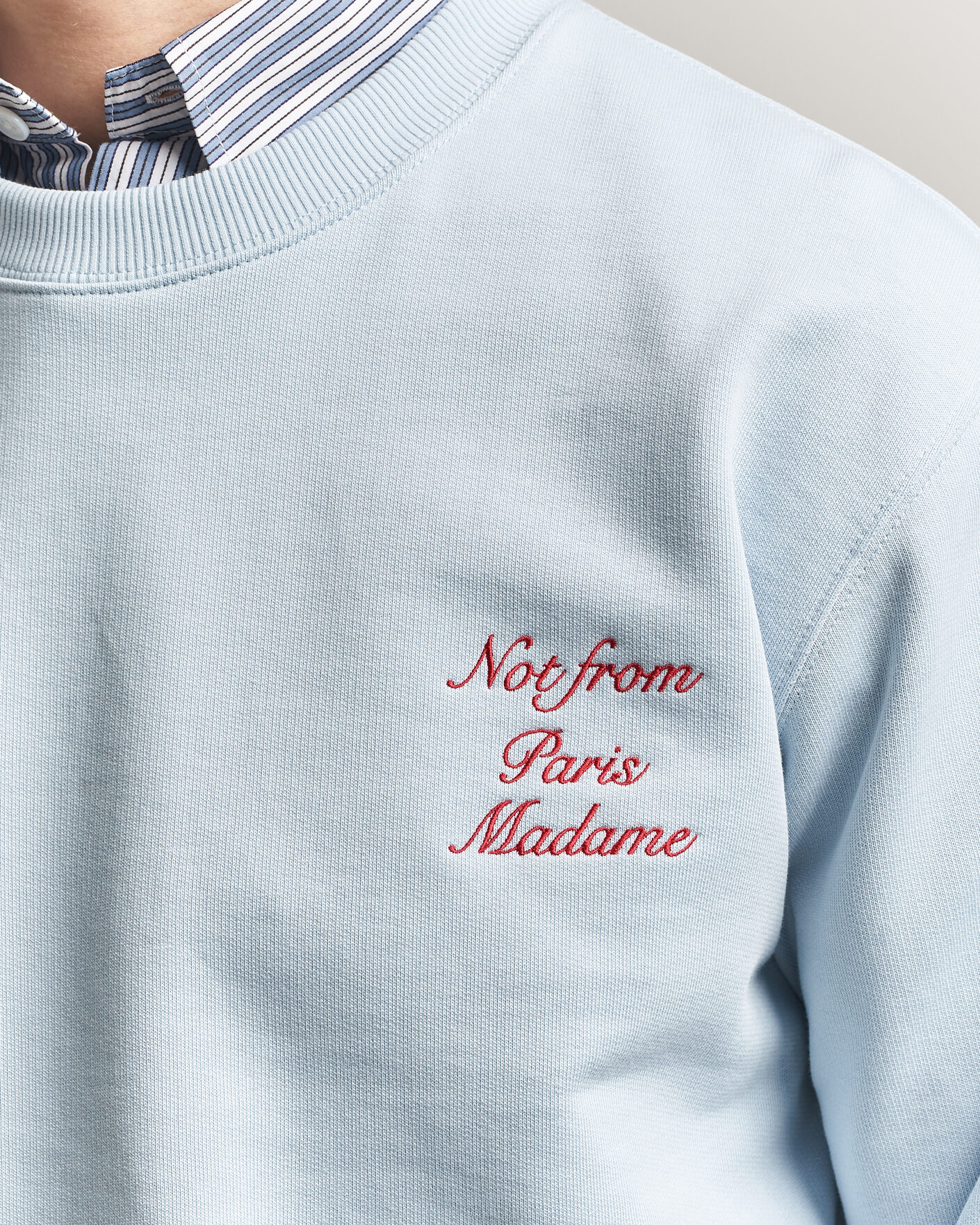 Herr | Tröjor | Drôle de Monsieur | Slogan Cursive Sweatshirt Light Blue