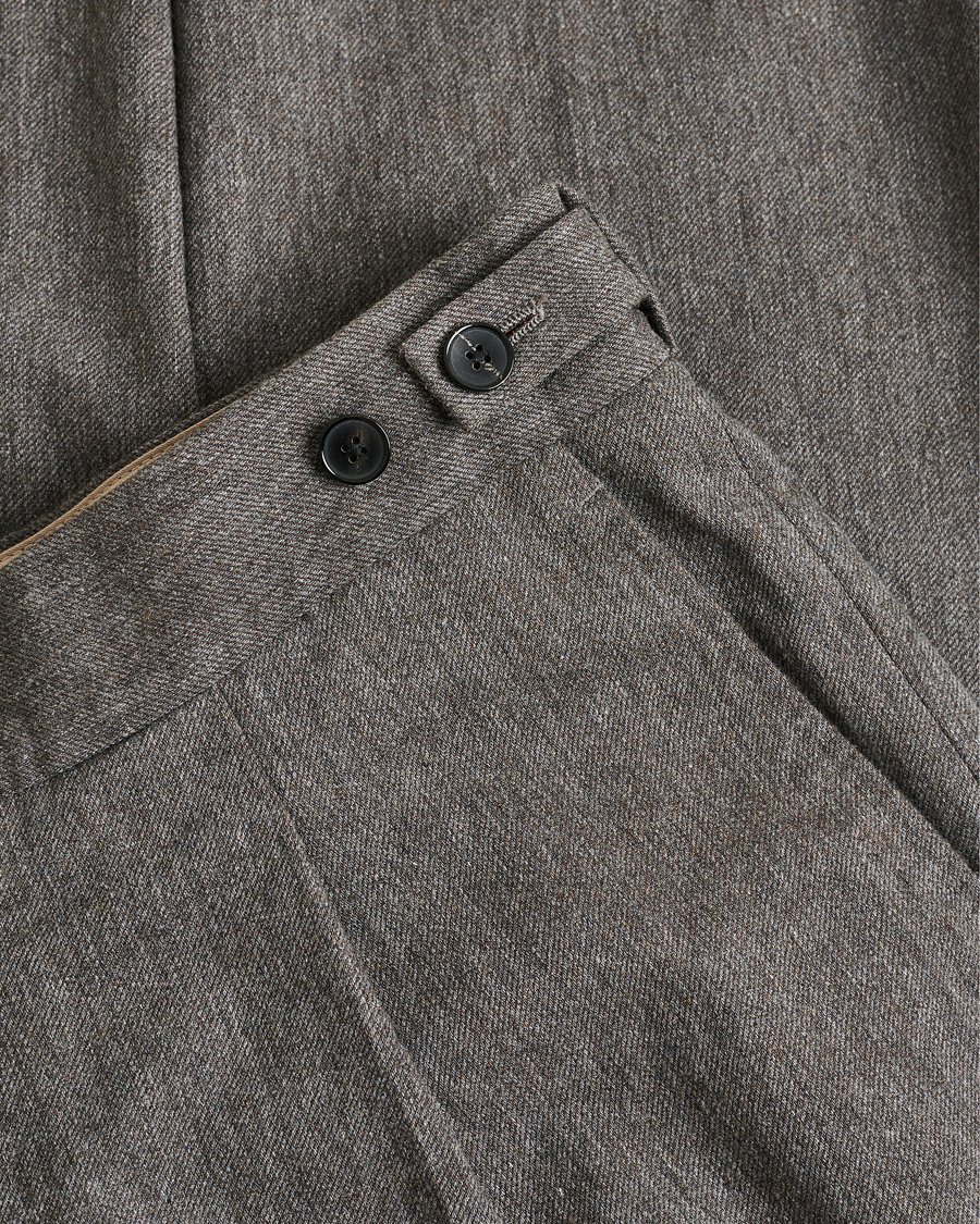 Herr | Pre-owned Byxor | Pre-owned | Lardini Wool Pleated Trousers Taupe 52