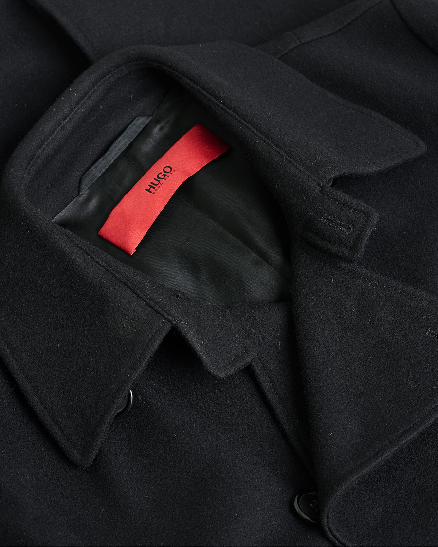 Herr | Pre-owned Jackor | Pre-owned | HUGO Double Breasted Wool Coat Black M