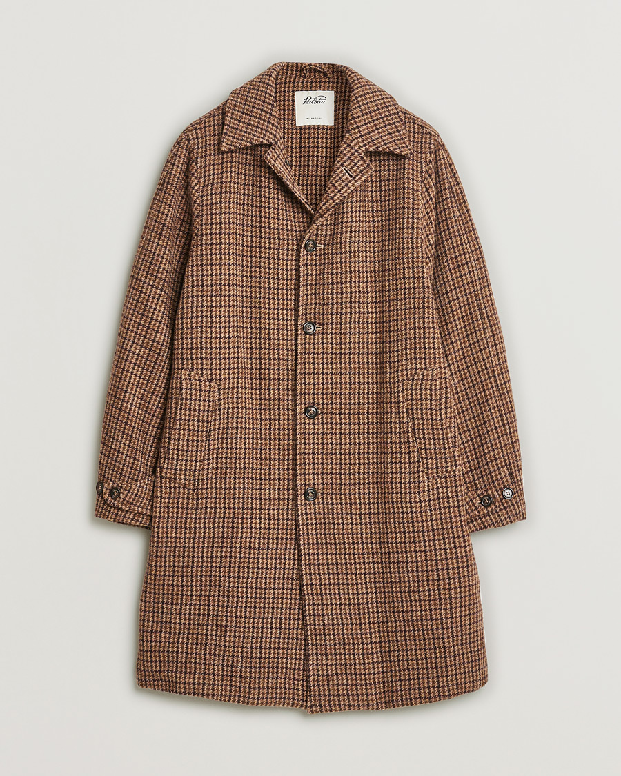 Herr | Valstar Wool Overcoat Brown Houndstooth 50 | Pre-owned | Valstar Wool Overcoat Brown Houndstooth 50