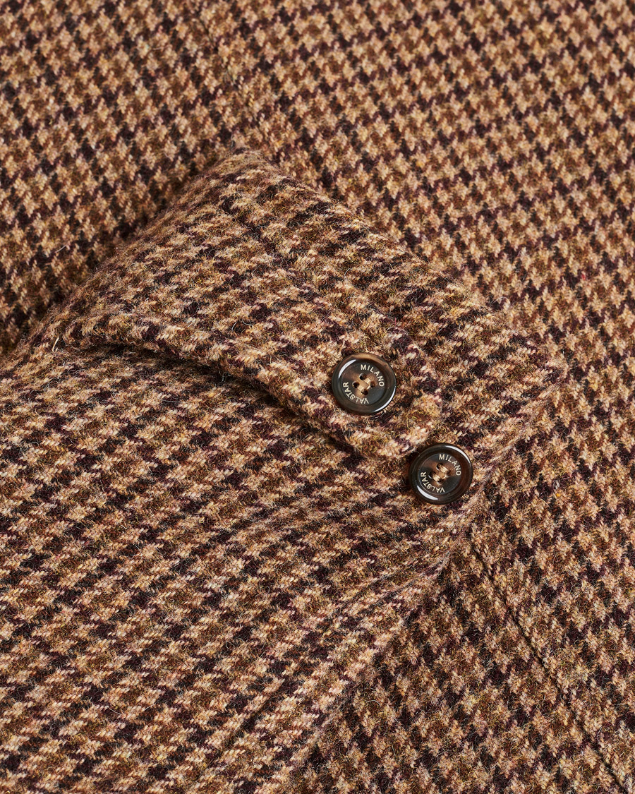 Herr | Valstar Wool Overcoat Brown Houndstooth 50 | Pre-owned | Valstar Wool Overcoat Brown Houndstooth 50