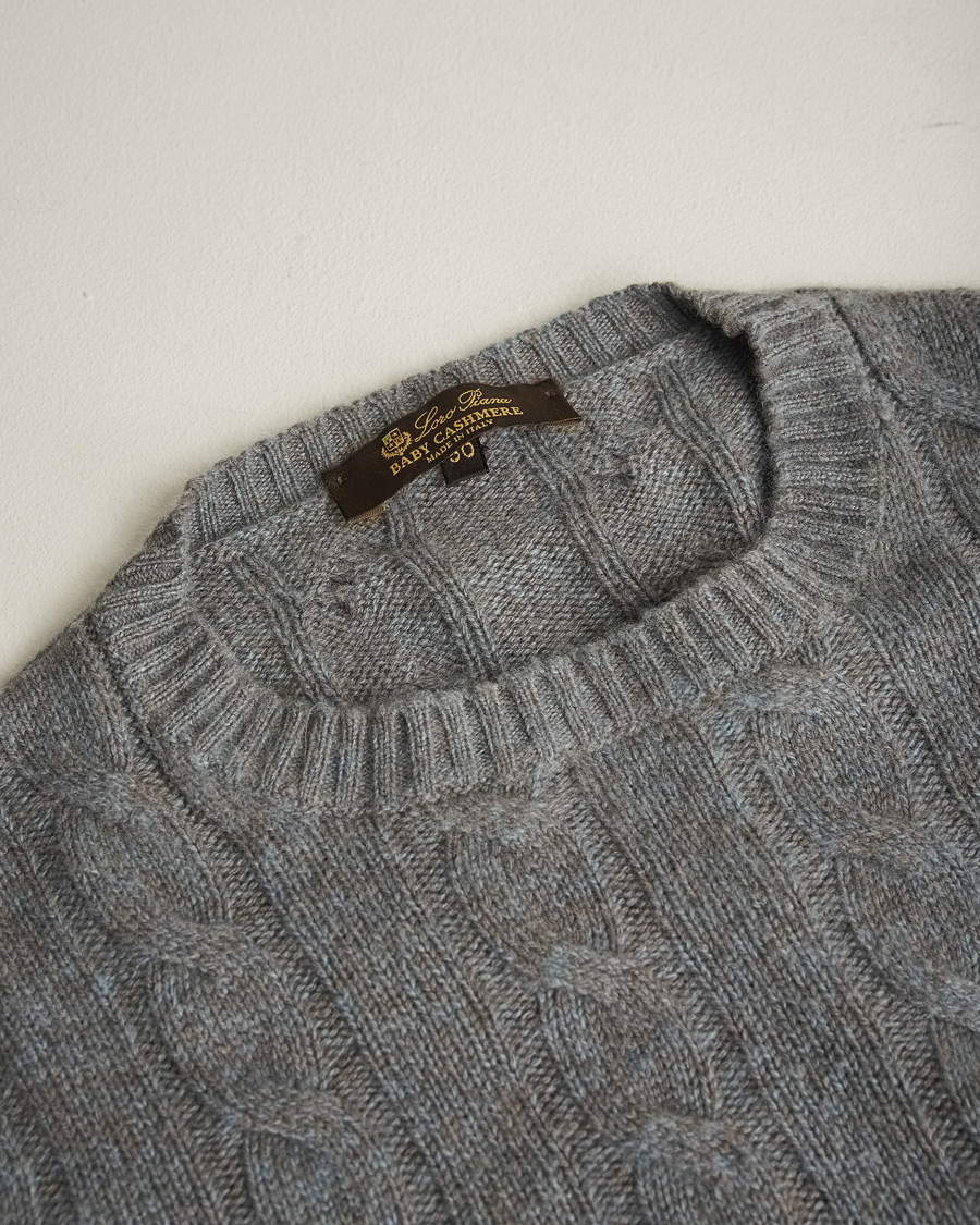 Herr |  | Pre-owned | Loro Piana Baby Cashmere Cable Pullover Grey 50