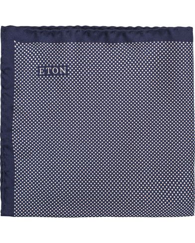  Silk Dot Pocket Square Navy