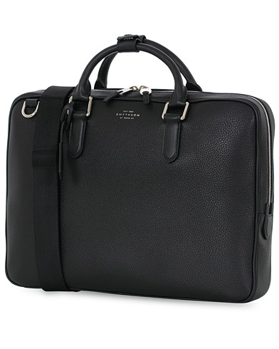  Burlington Slim Briefcase Black Deerskin