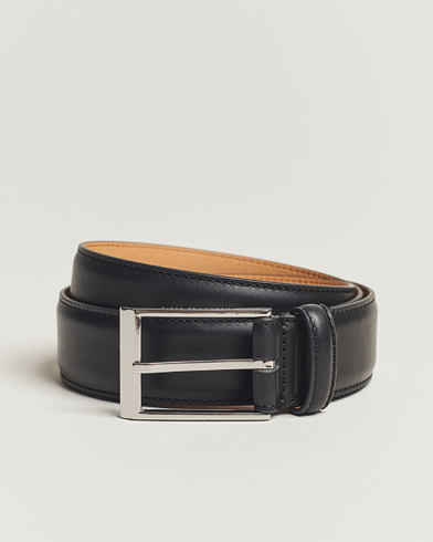 Anderson's Slim Stitched Nubuck Leather Belt 2,5 cm Black