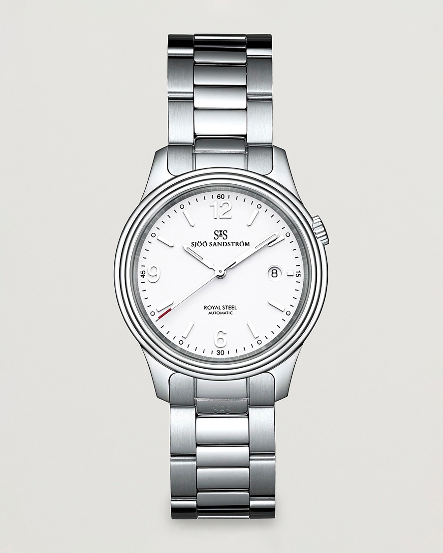 Herr | Klockor | Sjöö Sandström | Royal Steel Classic 41mm White and Steel