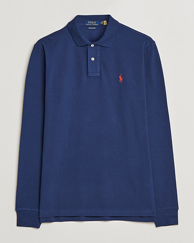  Custom Slim Fit Long Sleeve Polo Newport Navy