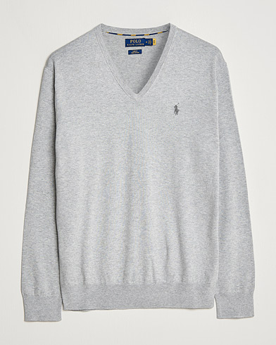  Pima Cotton V-neck Pullover Andover Heather