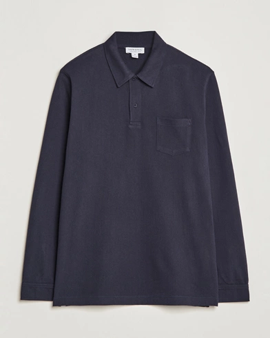  Riviera Long Sleve Polo Navy