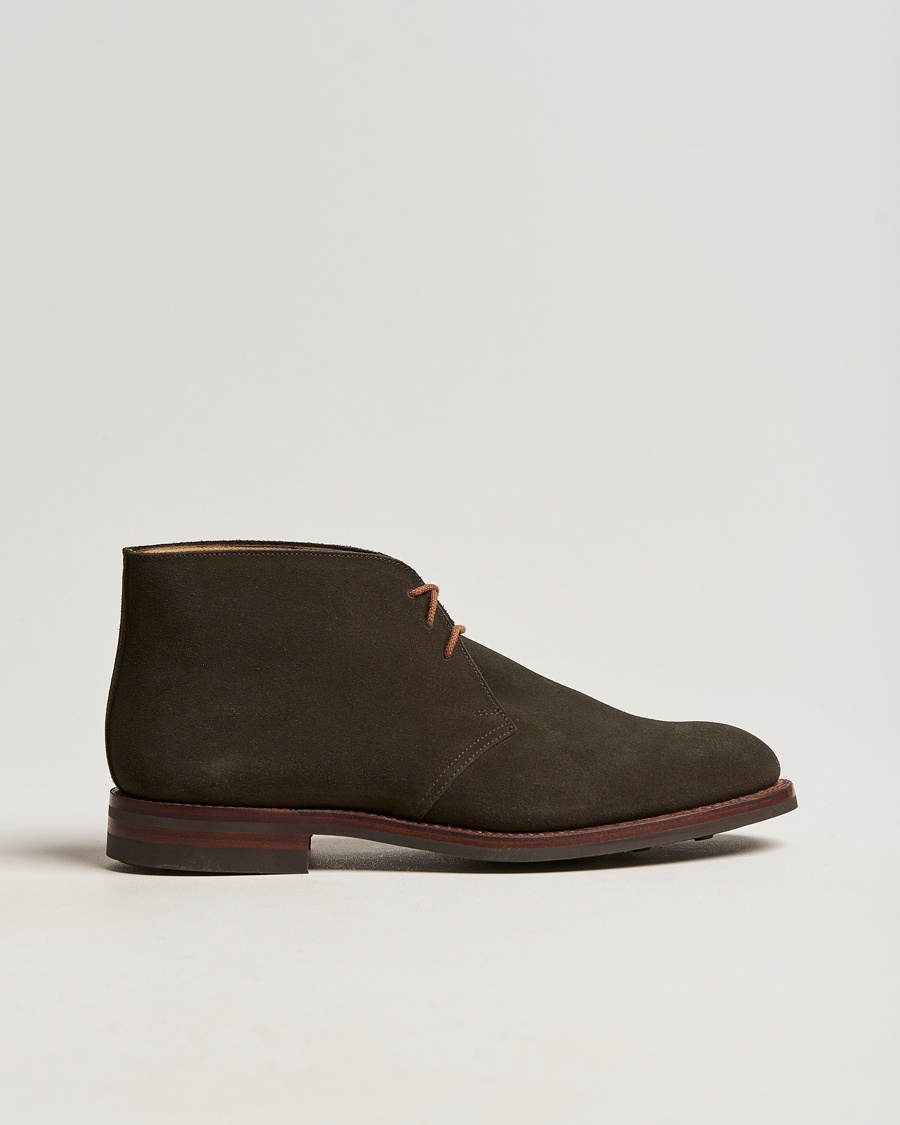 Herr | | Crockett & Jones | Chiltern Dainite Chukka Boot Green Suede
