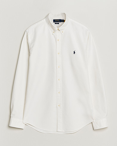 Polo Ralph Lauren Slim Fit Garment Dyed Oxford Shirt White – Vit