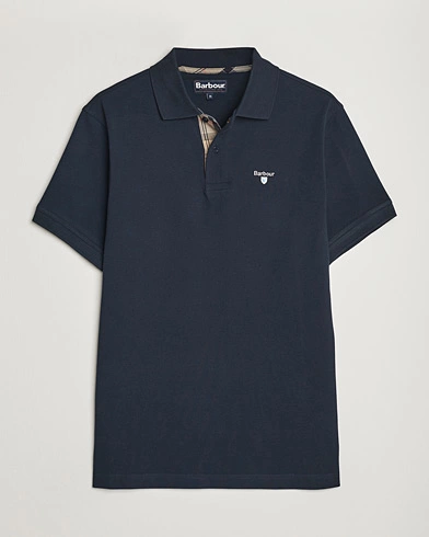  Tartan Pique Polo Navy