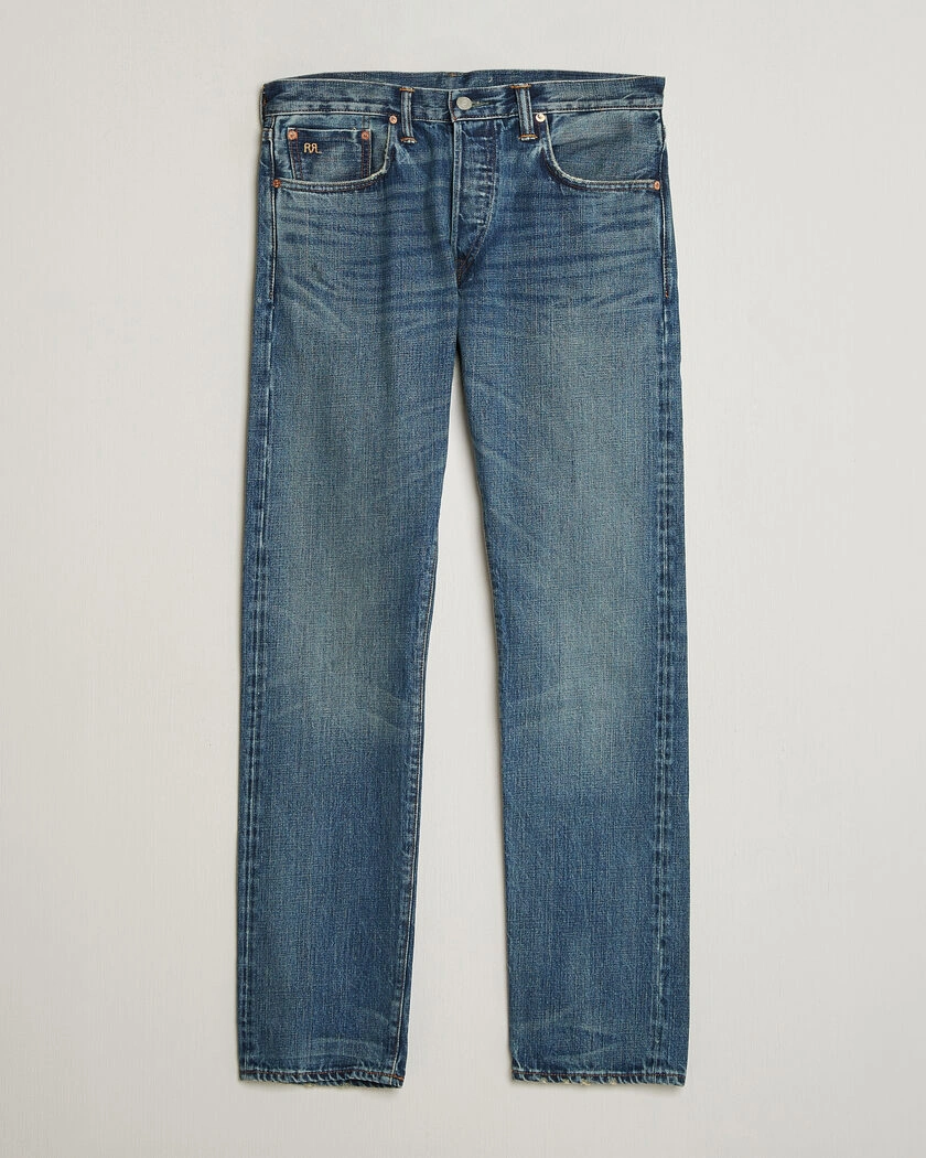 RRL Slim Fit Selvedge Denim Hillsview Wash – Blå