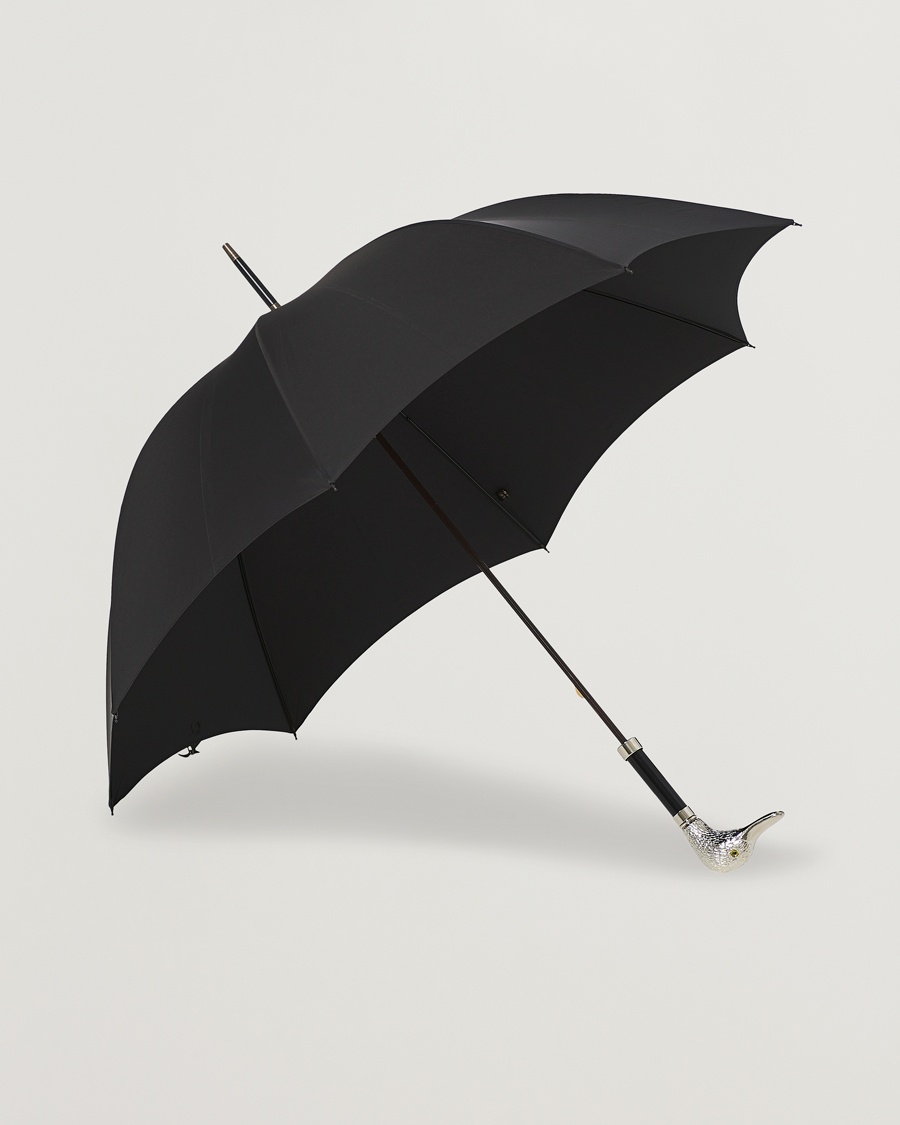 Herr | Best of British | Fox Umbrellas | Silver Duck Umbrella Black Black