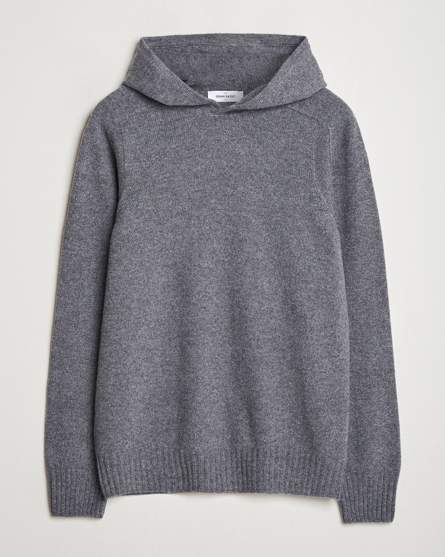 Gran Sasso Wool Hoodie Grey Melange – Grå