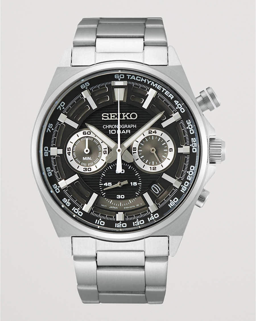 Herr | Klockor | Seiko | Chronograph 41mm Steel Black Dial