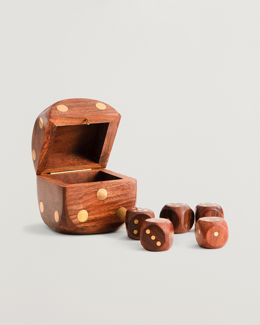 Herr | Gåvor | Authentic Models | Wooden Dice Box Brass