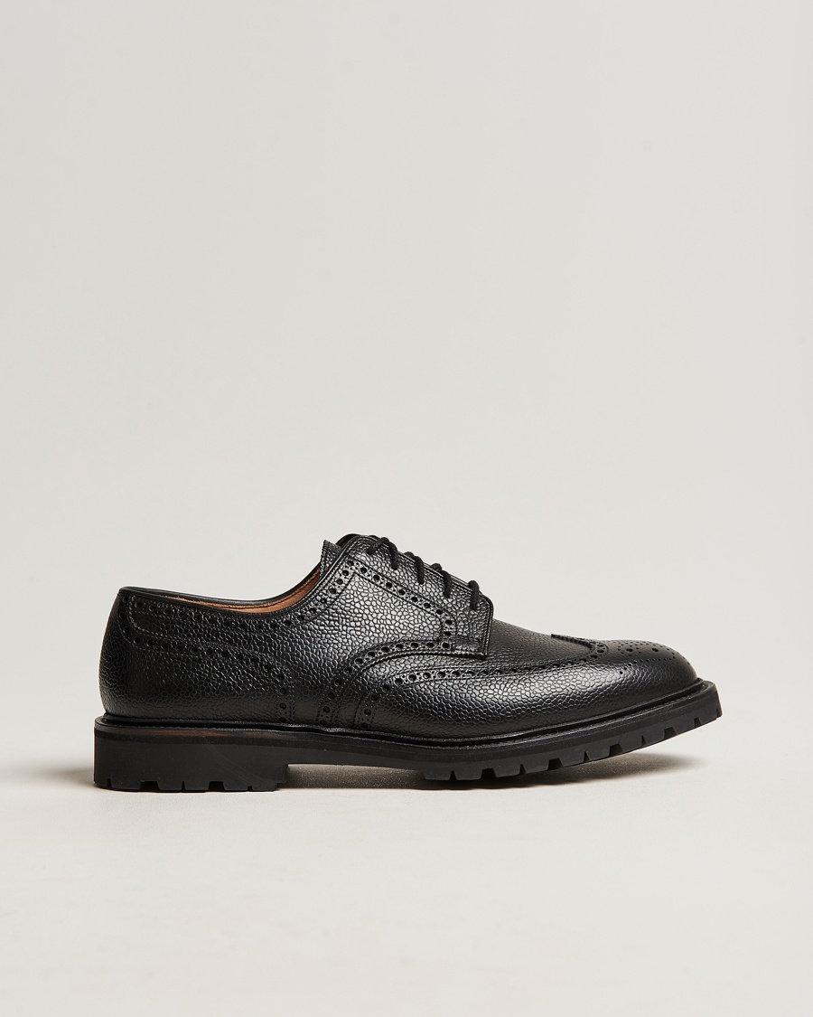 Herr | Derbys | Crockett & Jones | Pembroke Derbys Scotch Grain Vibram Black Calf