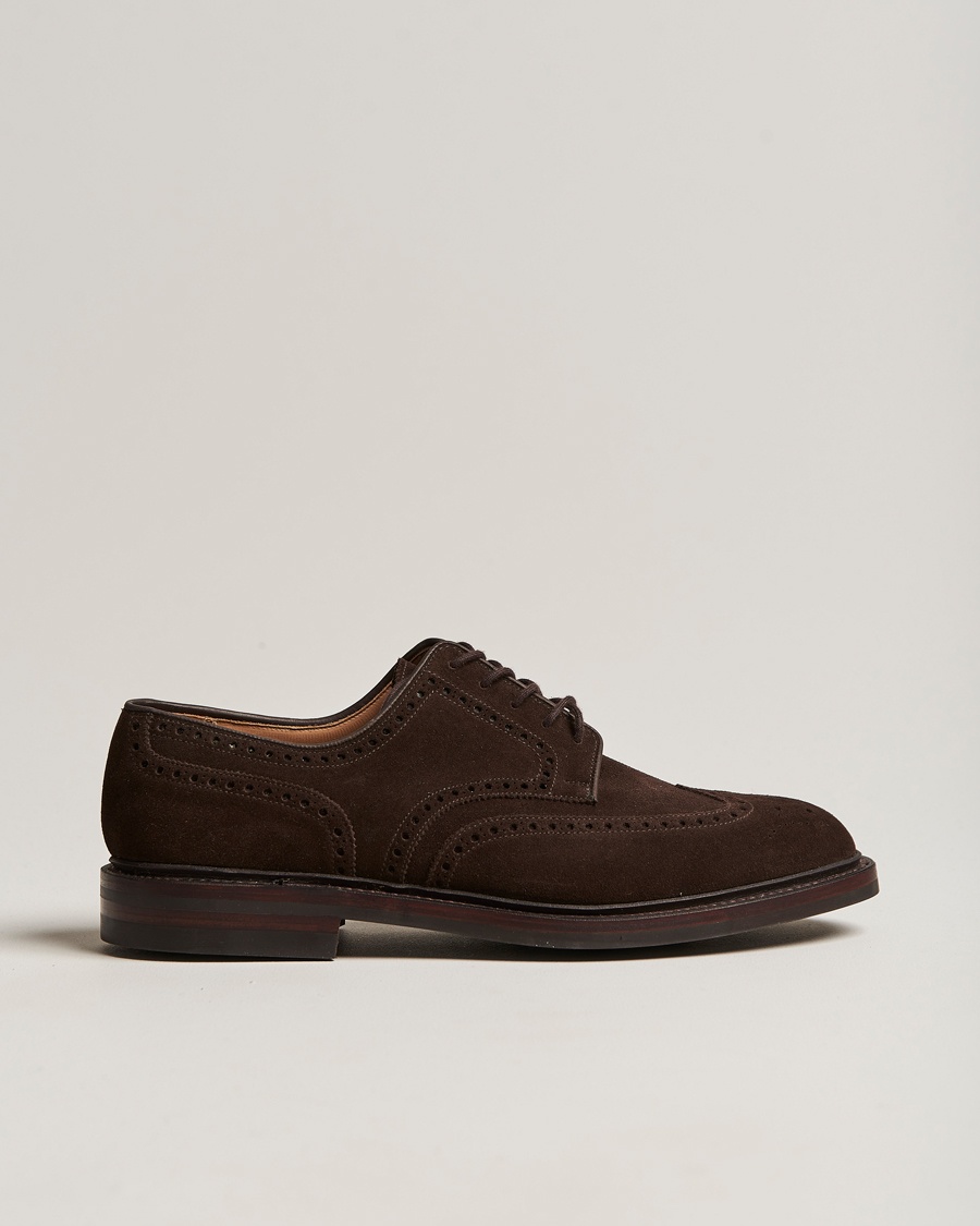Herr | Derbys | Crockett & Jones | Pembroke Derbys Dainite Sole Dark Brown Suede