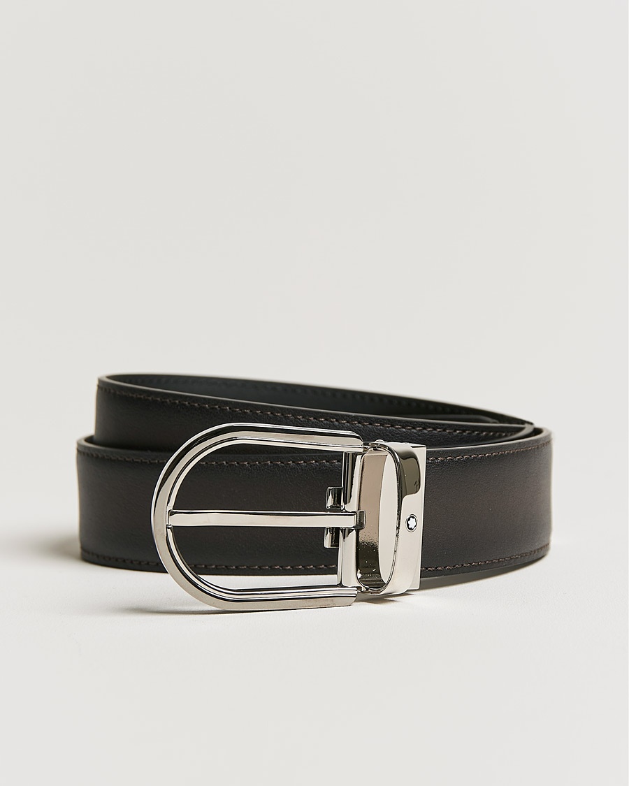 Herr | Montblanc | Montblanc | Horseshoe Buckle Grey 35 mm Leather Belt Grey