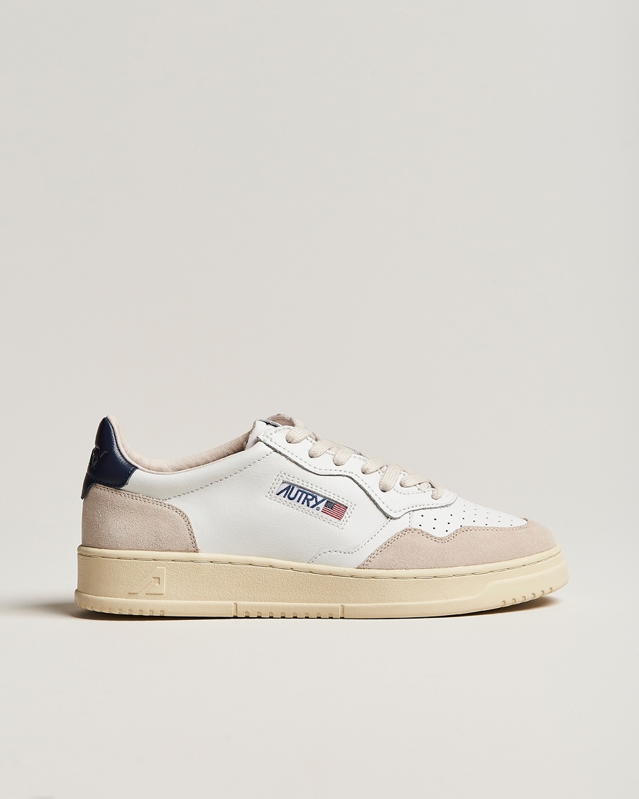Herr | | Autry | Medalist Low Super Soft Goat Leather Sneaker White/Blue