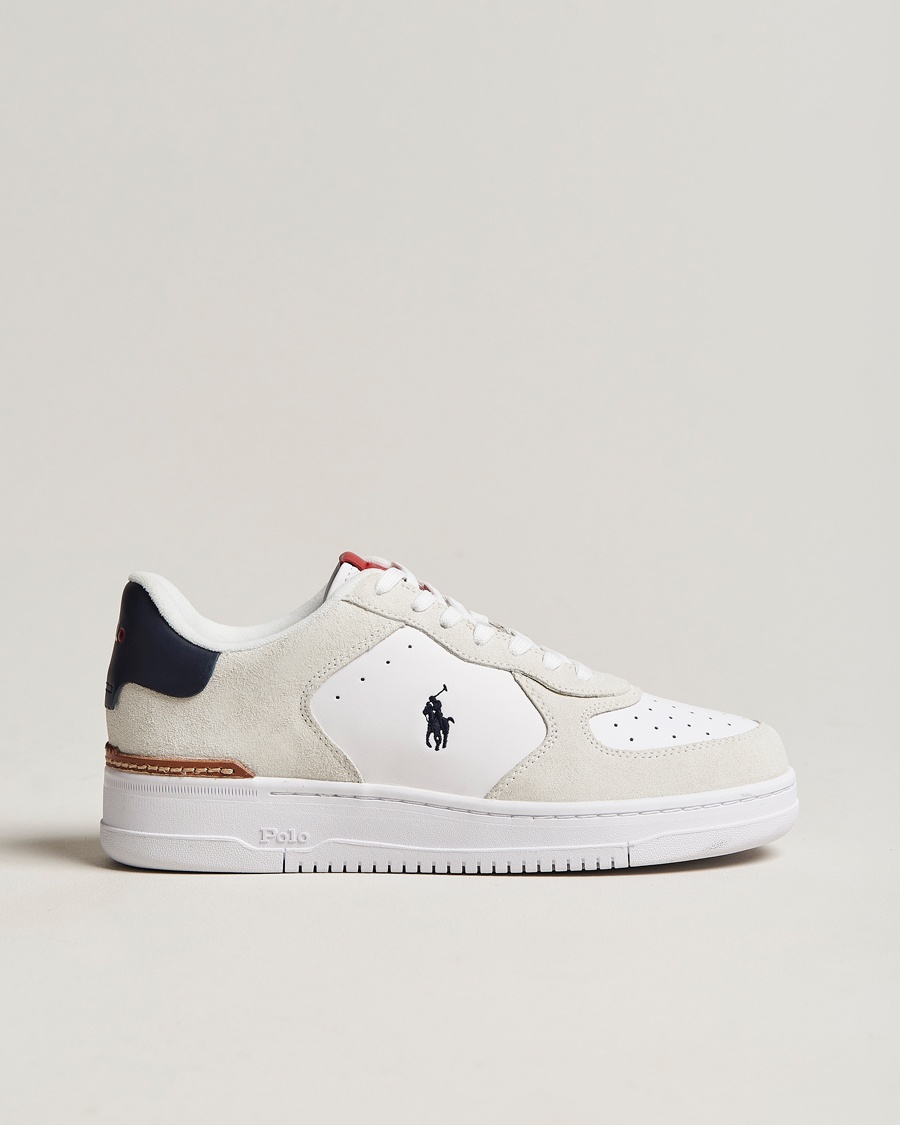 Herr | | Polo Ralph Lauren | Masters Court Suede Sneaker White/Navy/Red