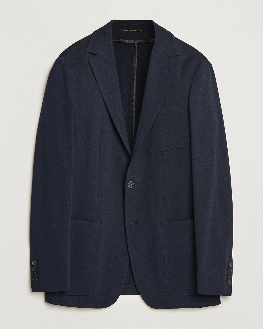 Canali Jersey Blazer Navy – Blå