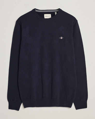 GANT Lambswool Crew Neck Pullover Marine