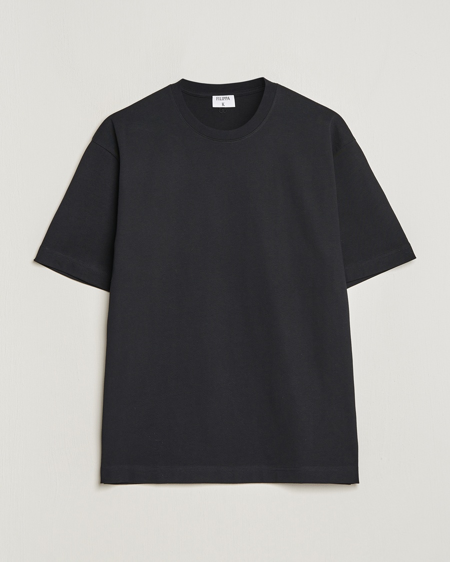 Herr | T-Shirts | Filippa K | Heavy Cotton Crew Neck T-Shirt Black