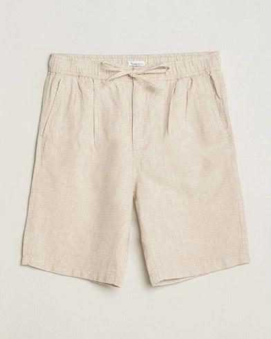  Loose Linen Shorts Light Feather Grey