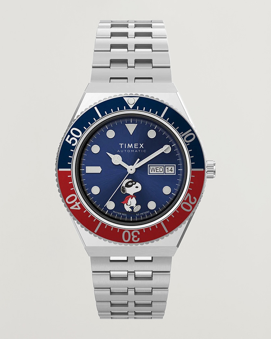 Herr | Stållänk | Timex | M79 X Peanuts Masked Marvel Automatic 40mm Blue Dial