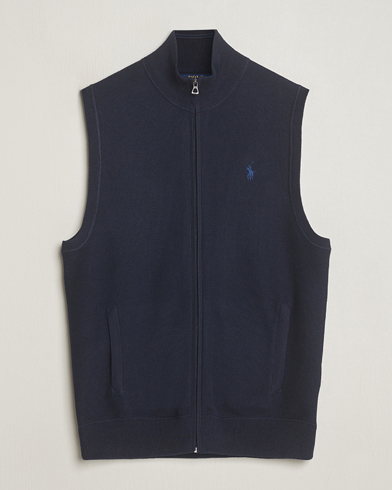  Cotton Full-Zip Vest Navy Heather