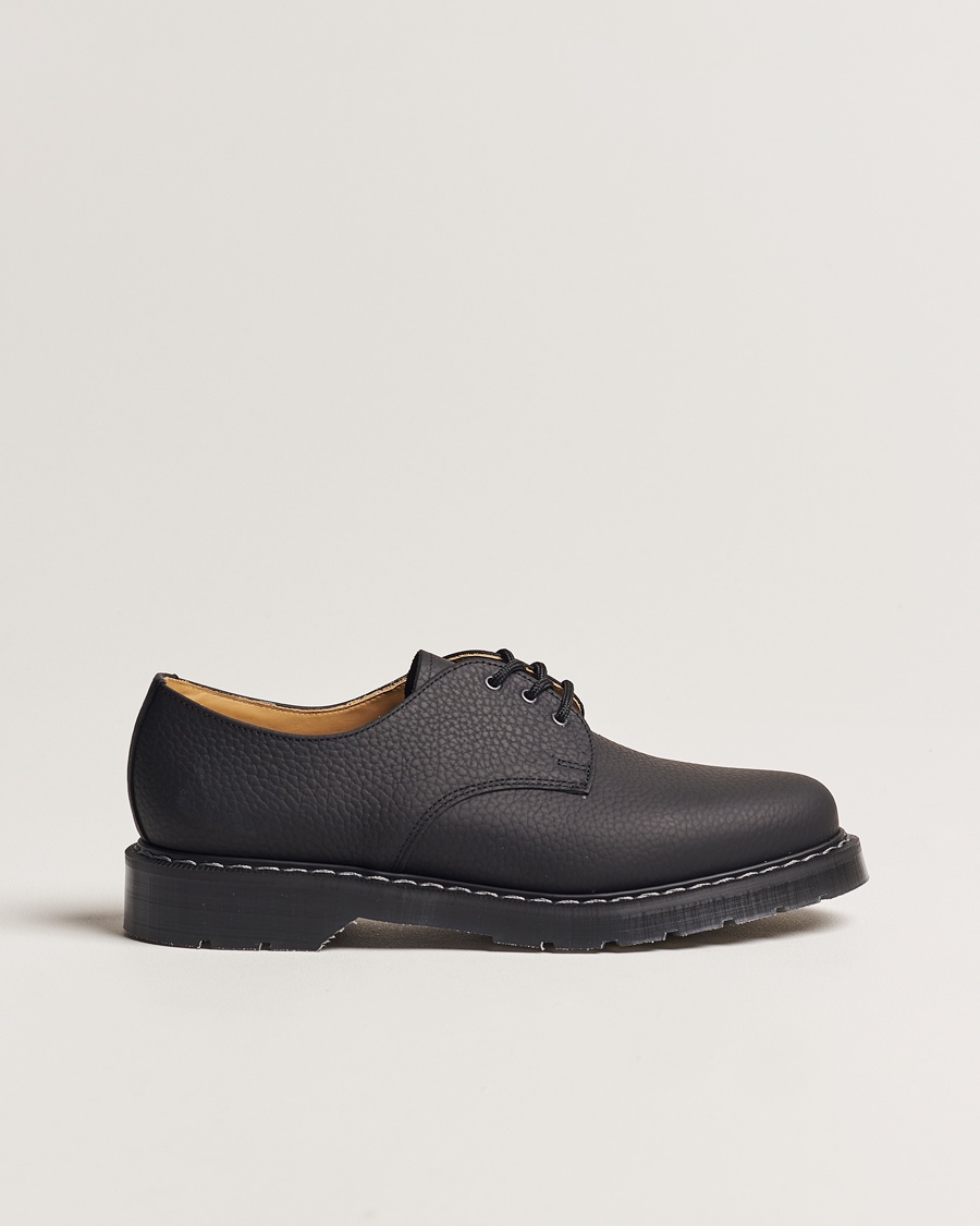 Herr | Derbys | Solovair | 3 Eye Gibson Shoe Black Grain