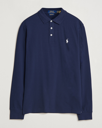  Custom Slim Fit Long Sleeve Polo Refined Navy