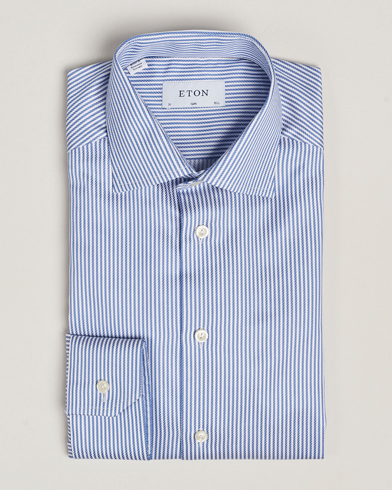  Slim Fit Signature Twill Striped Shirt Blue/White