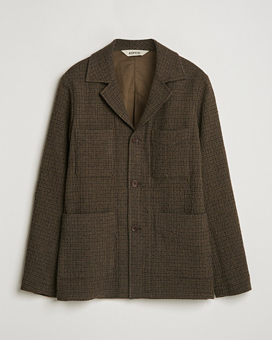  Wool Houndstooth Jacket Dark Brown