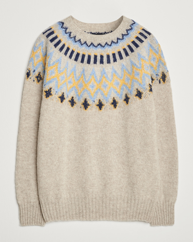  Brushed Wool Fair Isle Crew Sweater Cosmic Latte