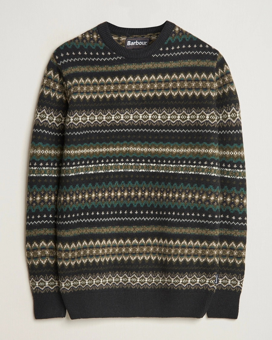 Barbour Lifestyle Case Fairisle Crew Black – Svart