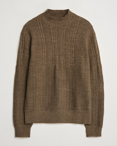  Mock Neck Pullover Olive Heather