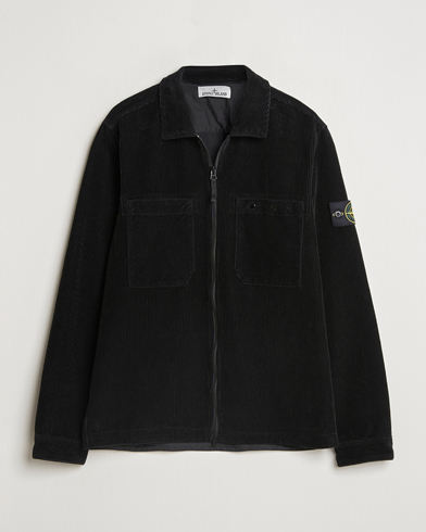  Garment Dyed Corduroy Overshirt Black