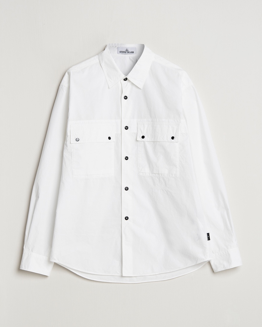 Herr | Stone Island | Stone Island | Garment Dyed Cotton Canvas Overshirt White