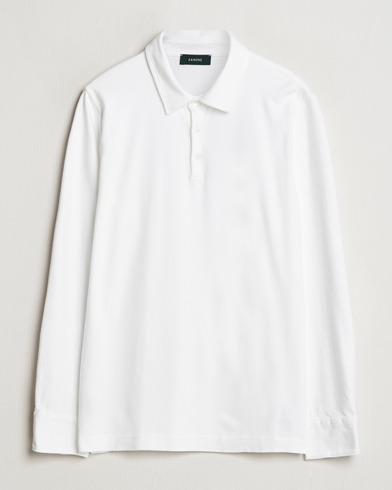  Heavy Jersey Long Sleeve Polo White