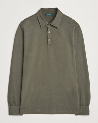  Heavy Jersey Long Sleeve Polo Olive