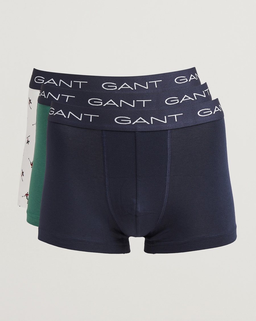 Herr | Underkläder | GANT | 3-Pack Trunk Boxer Black/White/Green
