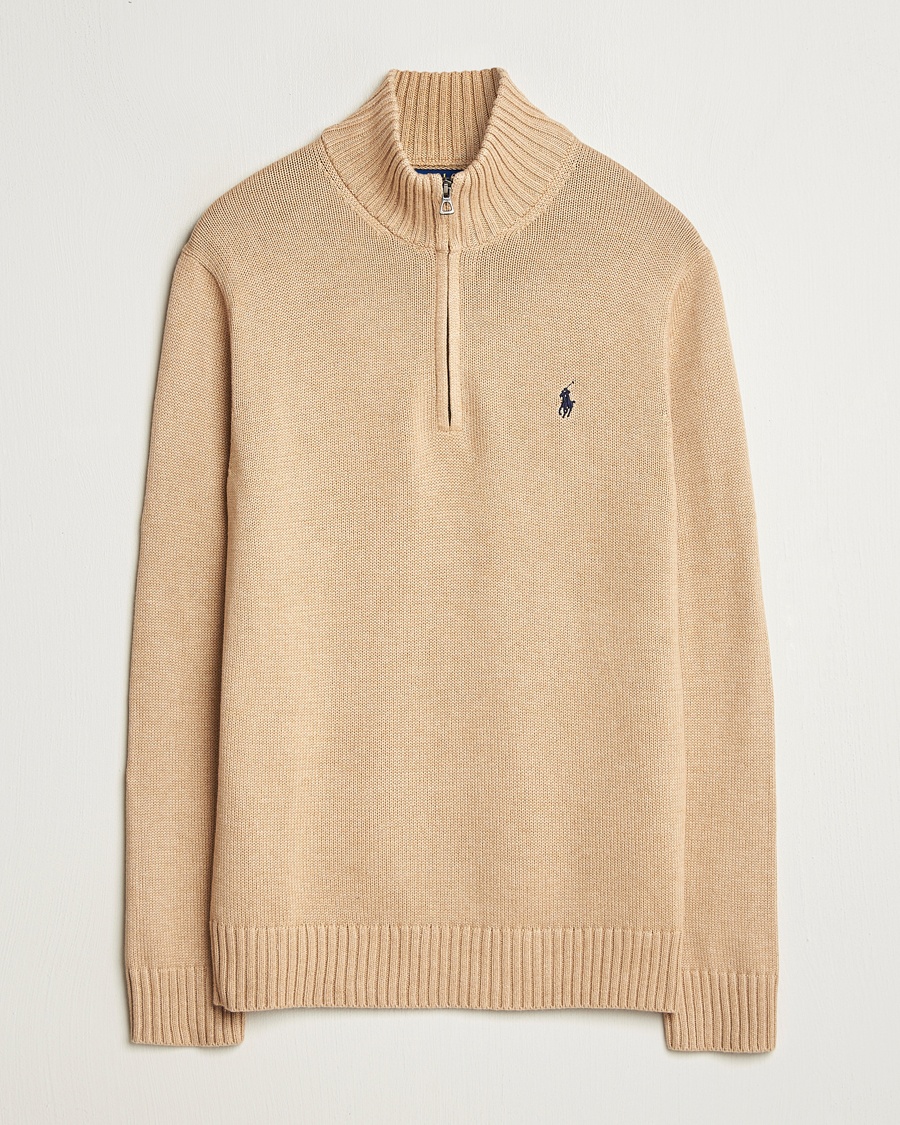 Herr | Polo Ralph Lauren | Polo Ralph Lauren | Cotton Pullover Half-Zip Camel Melange
