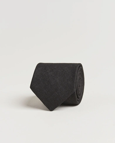  Hopsack Linen 8cm Tie Black