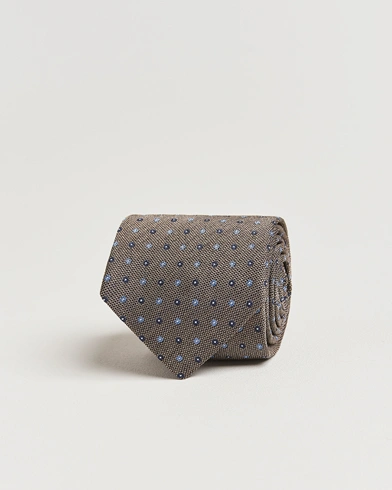  Silk Reps Printed Flower 8cm Tie Brown