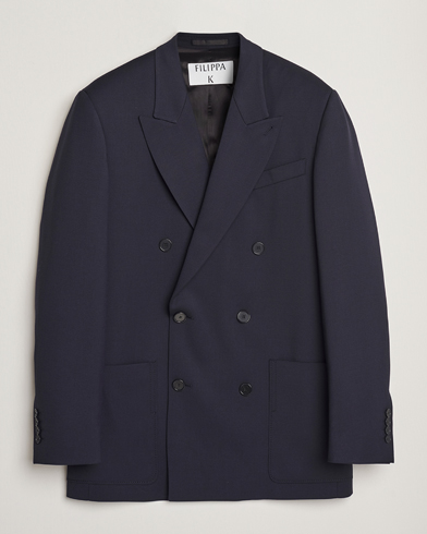  Patch Pocket Double Breasted Blazer Navy