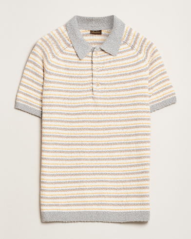  Knitted Boucle Cotton Polo Stripe